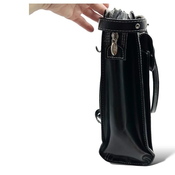 McKlein USA Winnetka Black Leather 15” Laptop‎ Briefcase Double Shoulder Strap - Picture 16 of 16